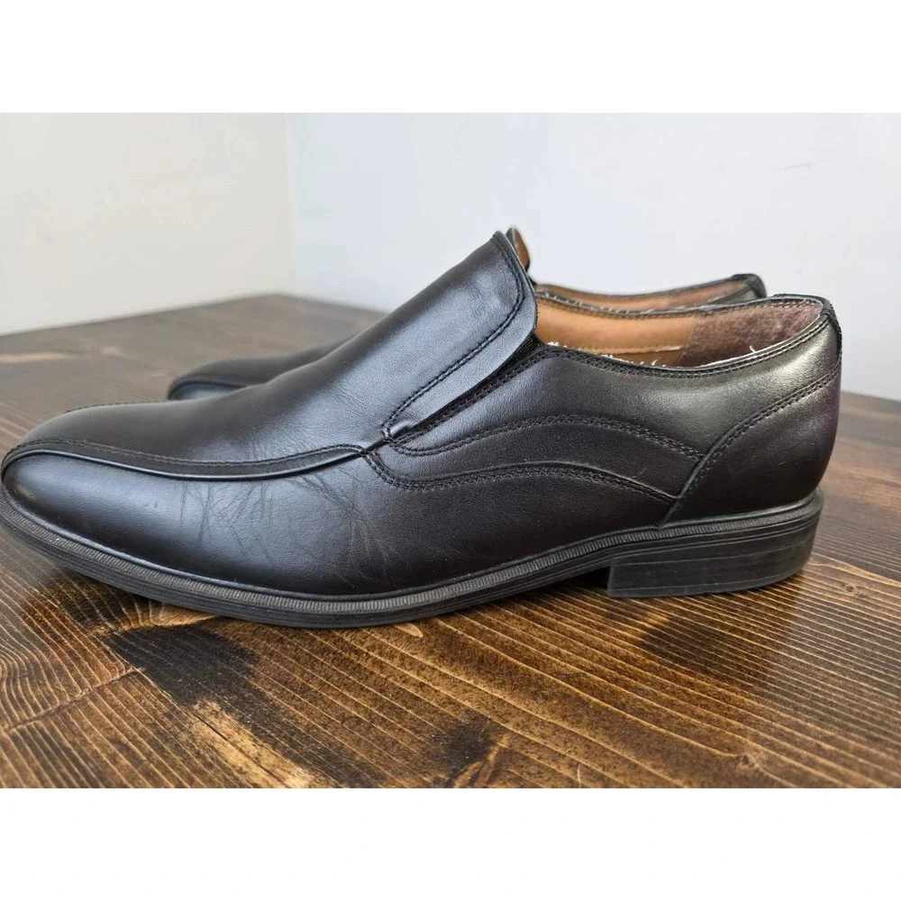 GH‎ Bass & Co Glenn Men's Dress Shoes Size 11.5 M Black Leather Slip On Loafers